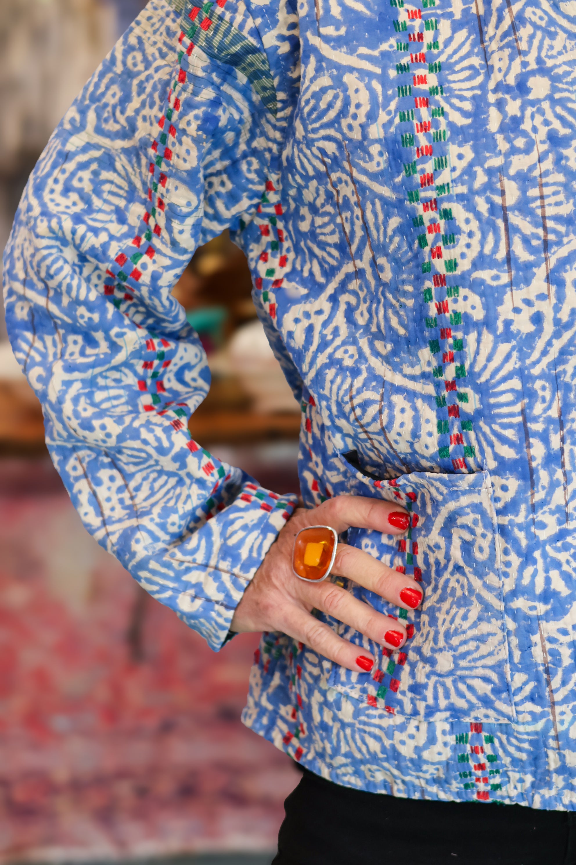 Vintage Delft Kantha Jacket | B