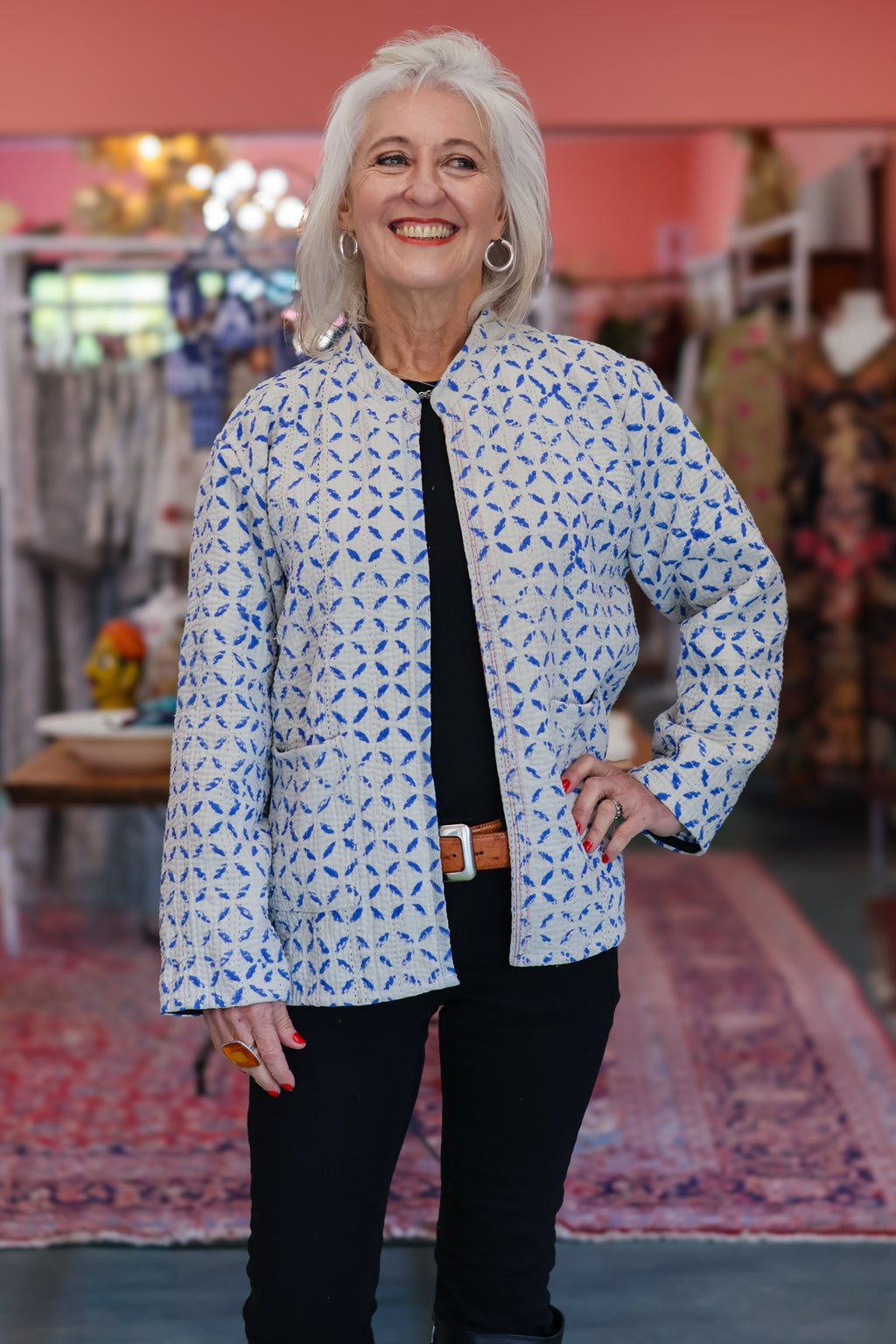 Vintage Delft Kantha Jacket | D