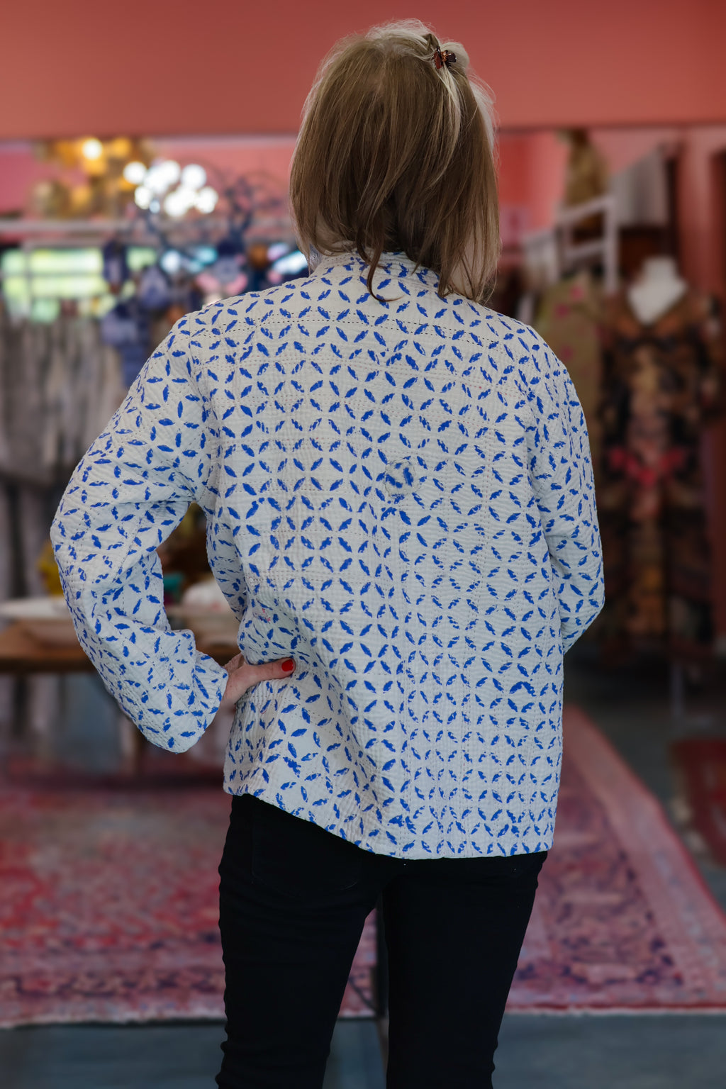 Vintage Delft Kantha Jacket | D