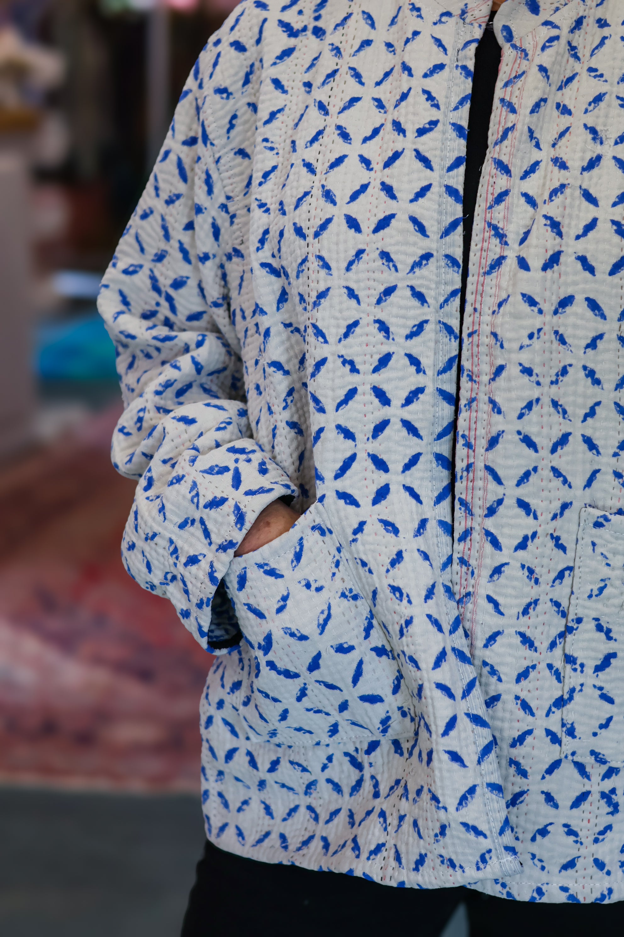 Vintage Delft Kantha Jacket | D