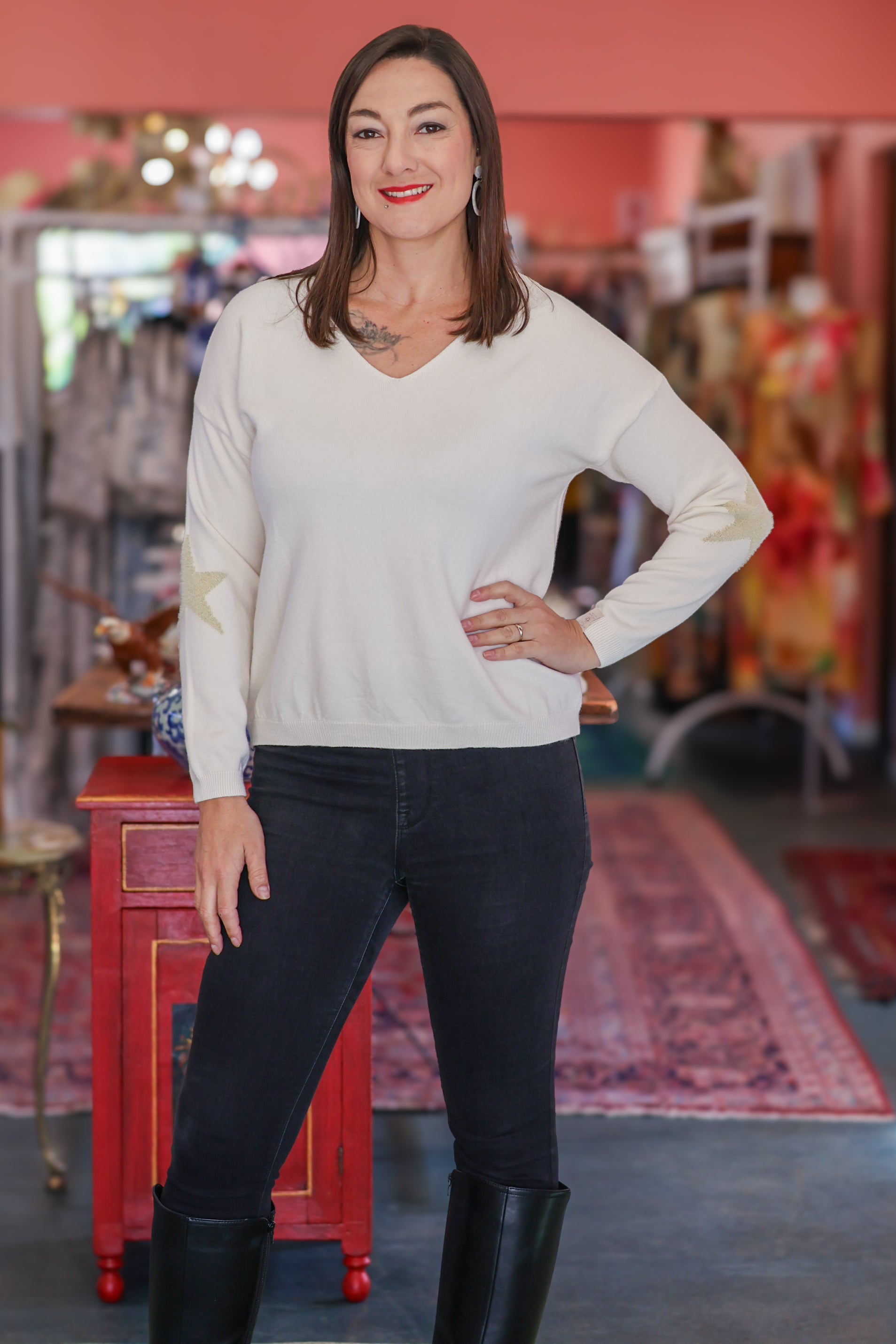 Iconic Stella | Star V-Neck Knit