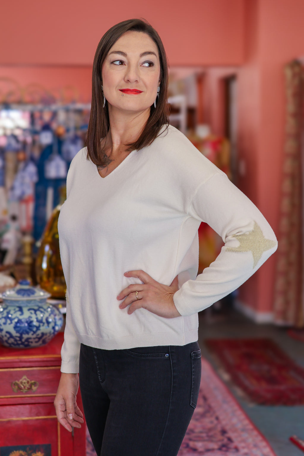 Iconic Stella | Star V-Neck Knit
