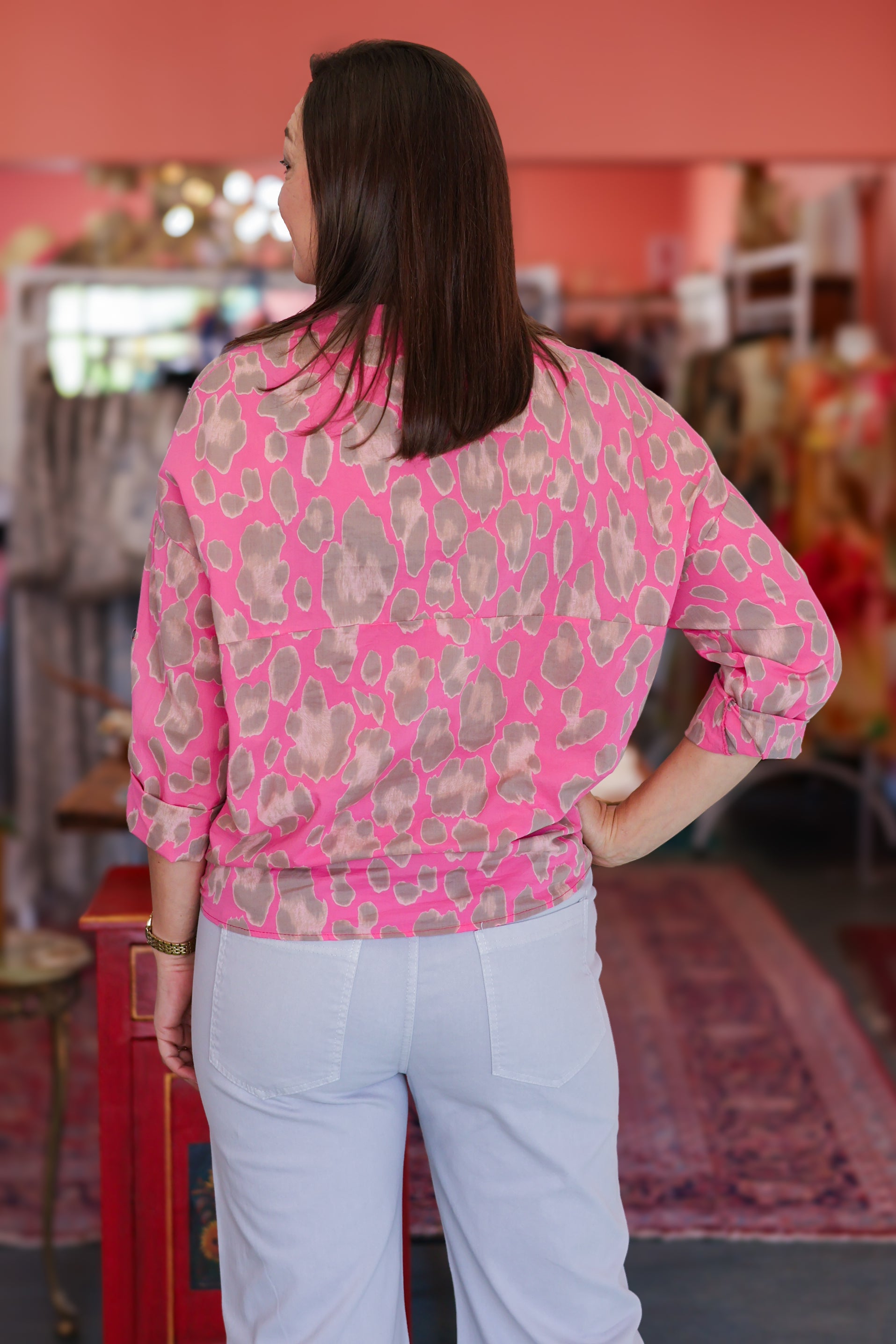 Iconic Sahara | Pink Button-Down Blouse