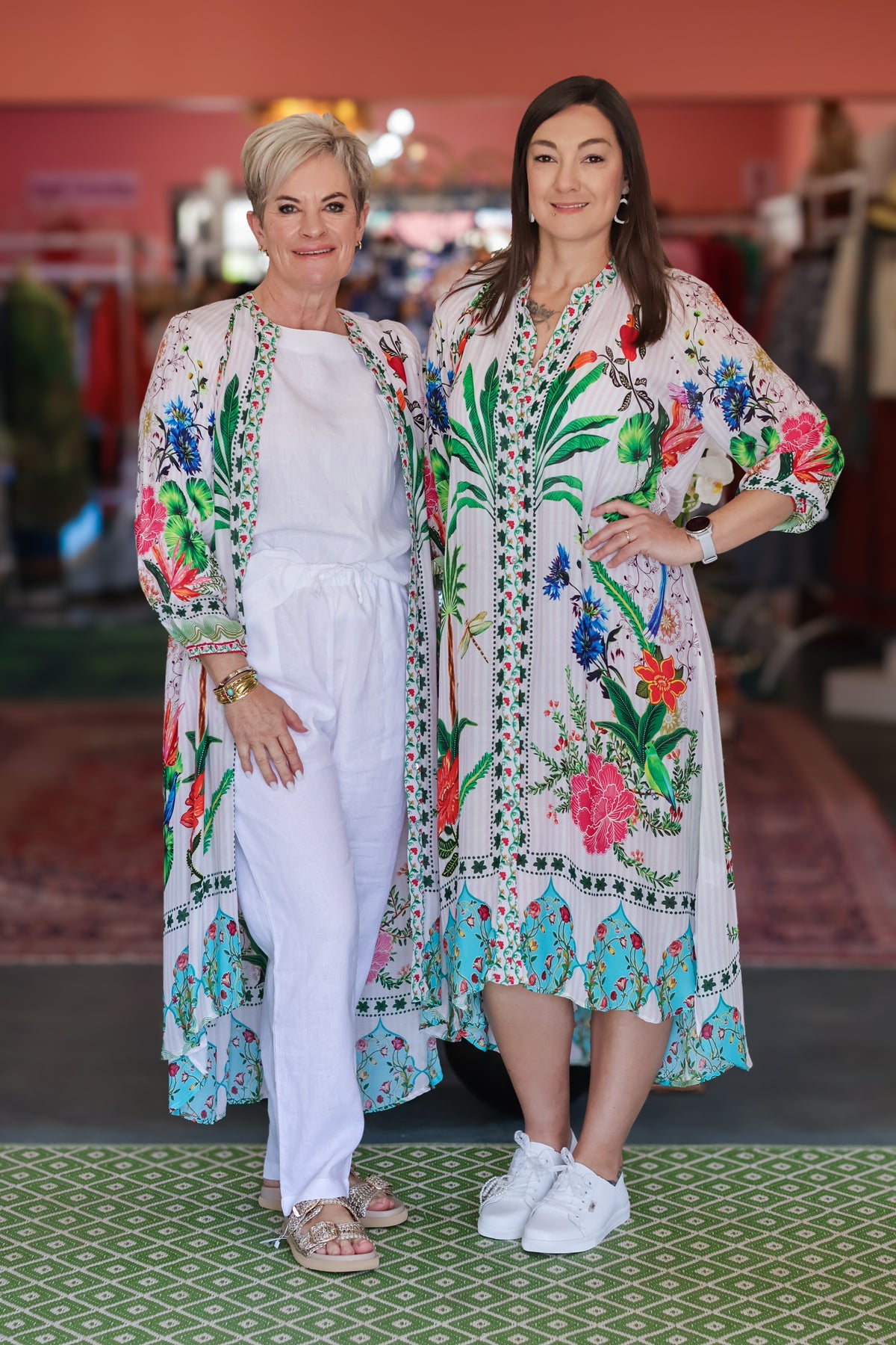 Frock 'n Roll - Pink & White Striped Floral Dress