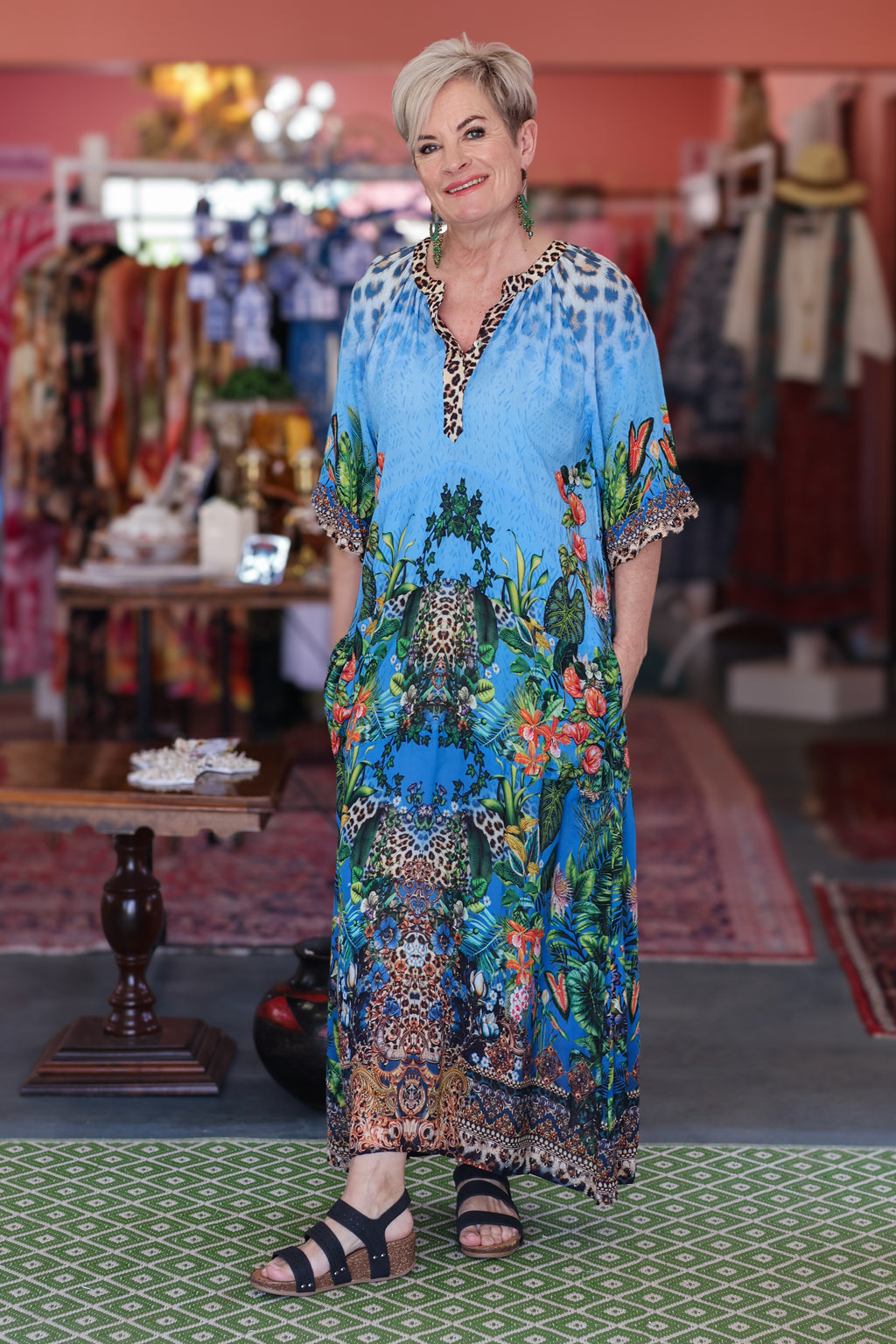 Frock 'n Roll - Blue Floral & Leopard Print