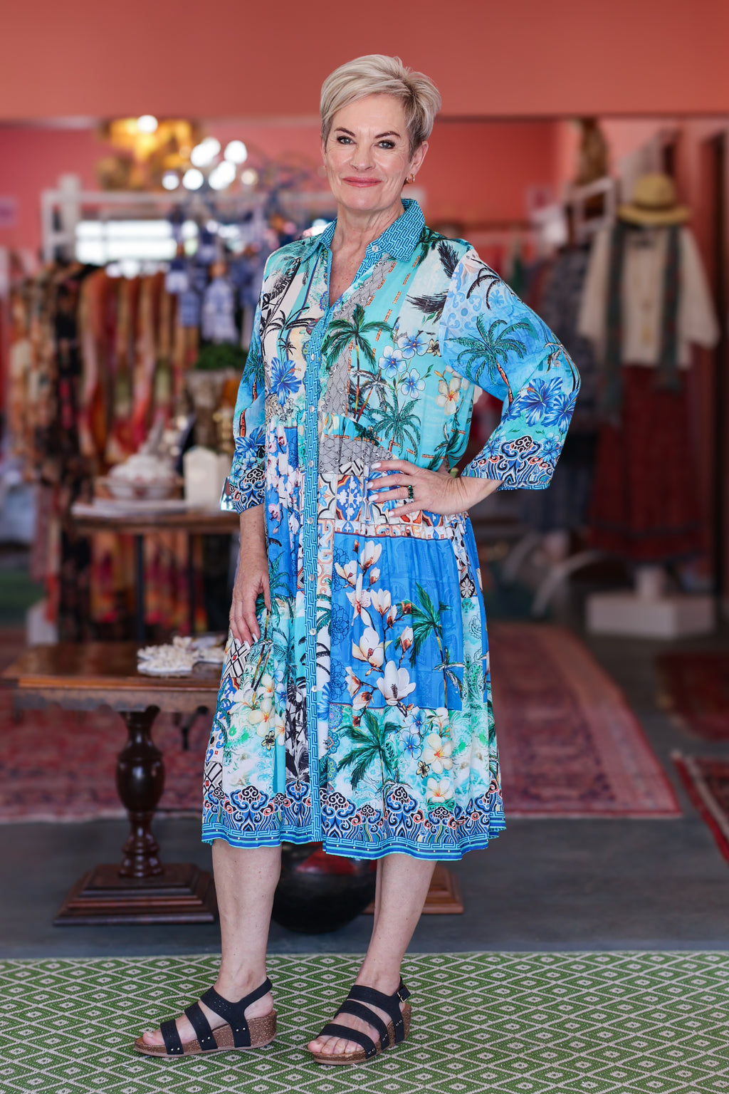 Frock 'n Roll - Floral Blue Dress