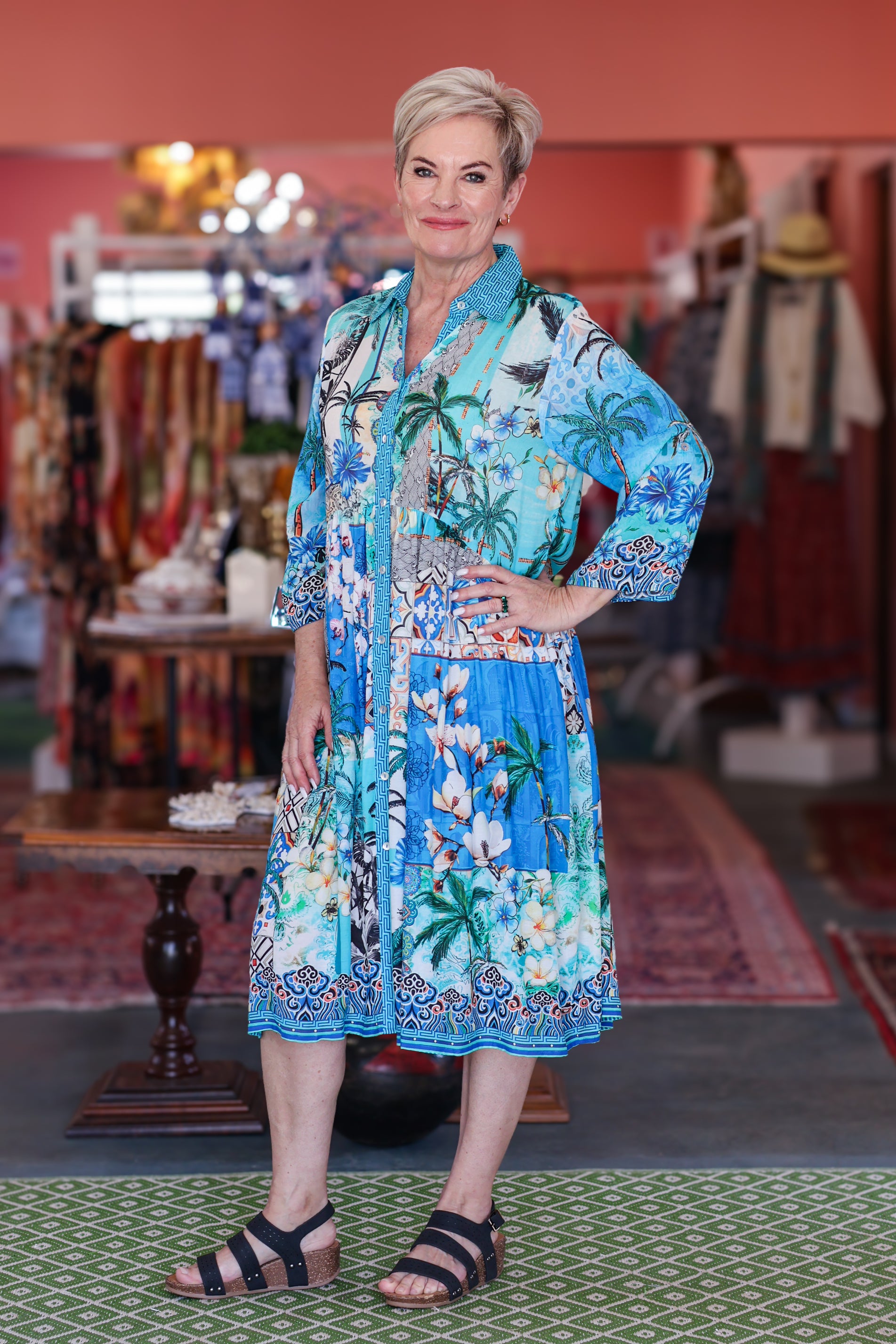 Frock 'n Roll - Floral Blue Dress