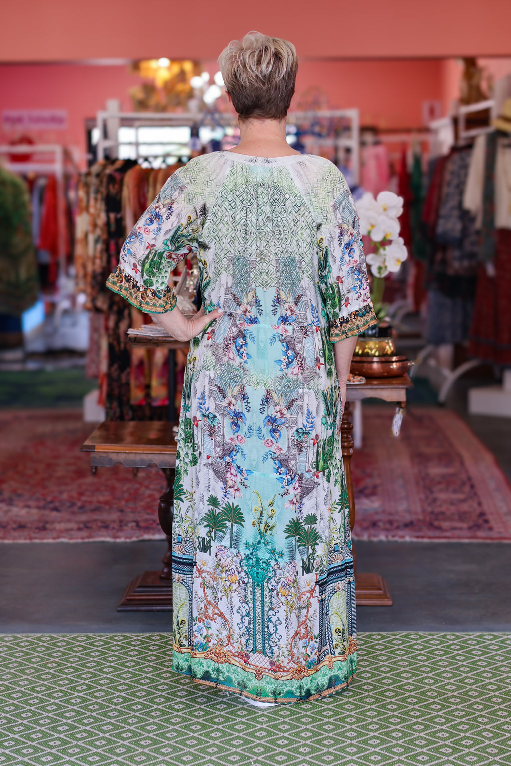 Frock 'n Roll - Blue/Green Geometric Floral