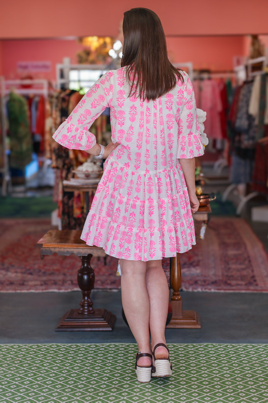 Frock 'n Roll - White/Pink Boho Dress