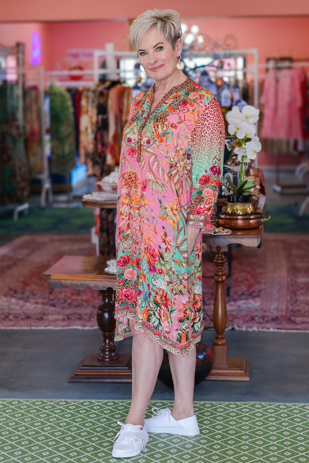 Frock 'n Roll - Pink Animal/Floral Print Dress