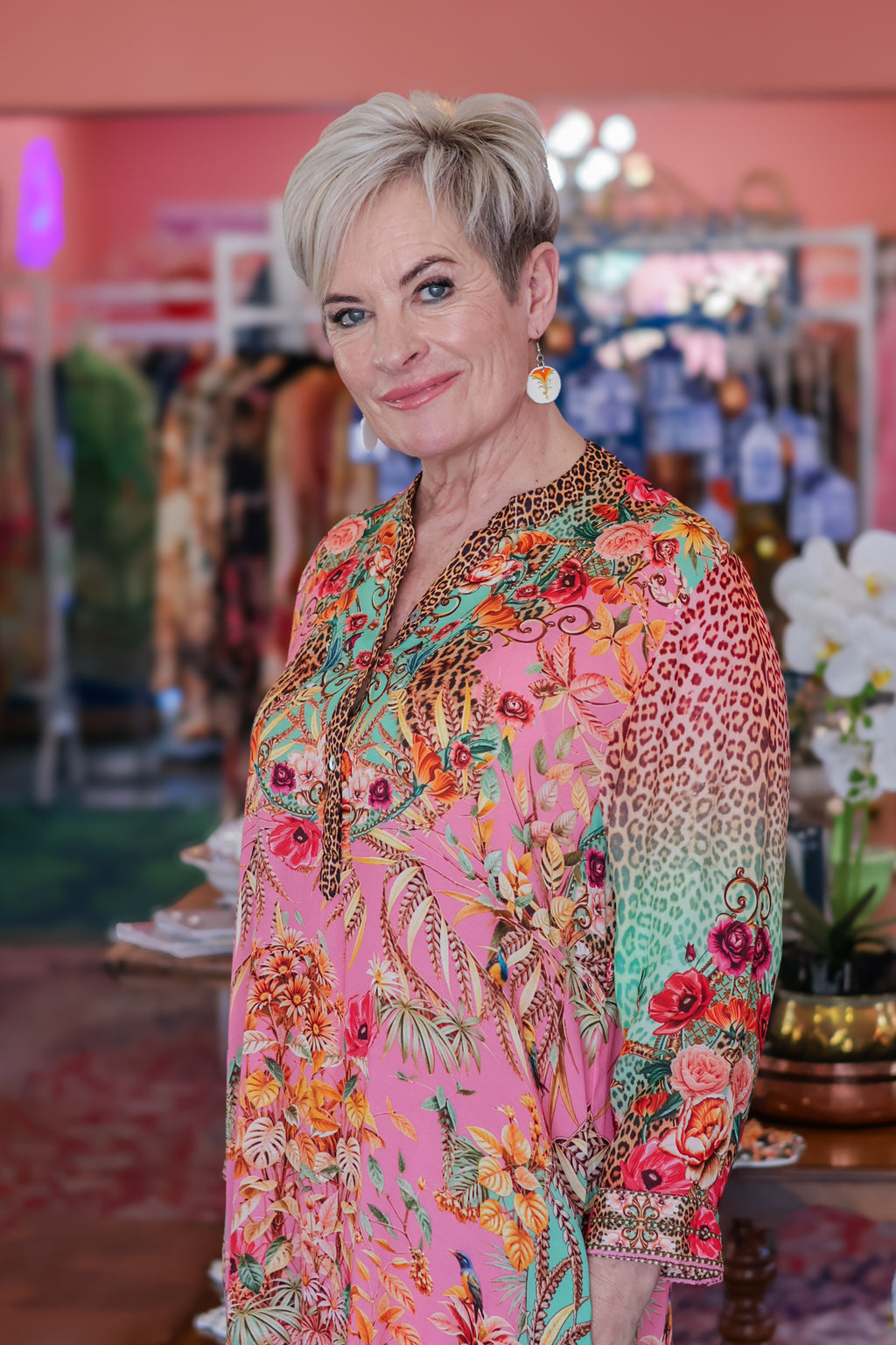 Frock 'n Roll - Pink Animal/Floral Print Dress