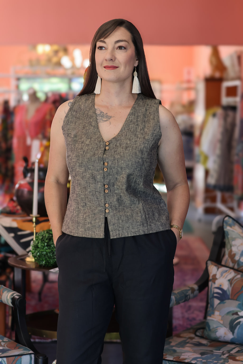 Rebélle Rose | Waistcoat Styled Top