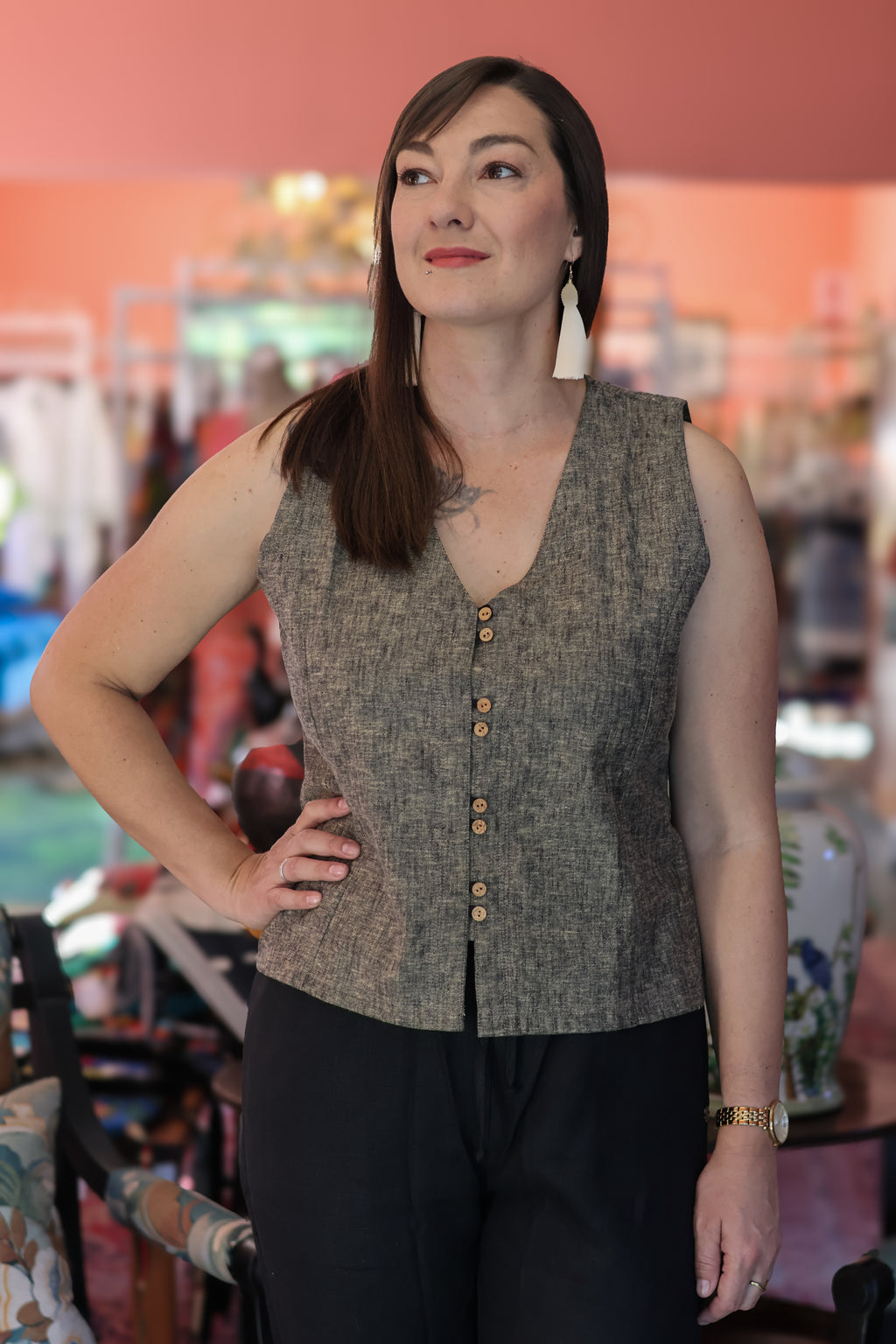 Rebélle Rose | Waistcoat Styled Top