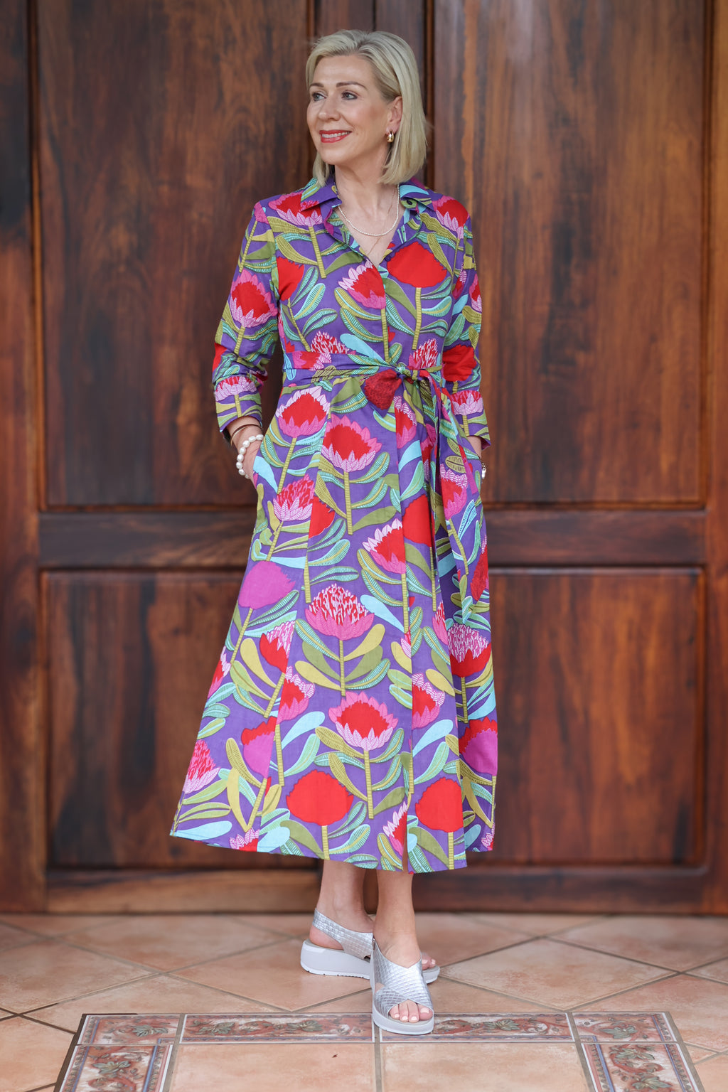 Iconic | Marigold Protea Tapestry Dress