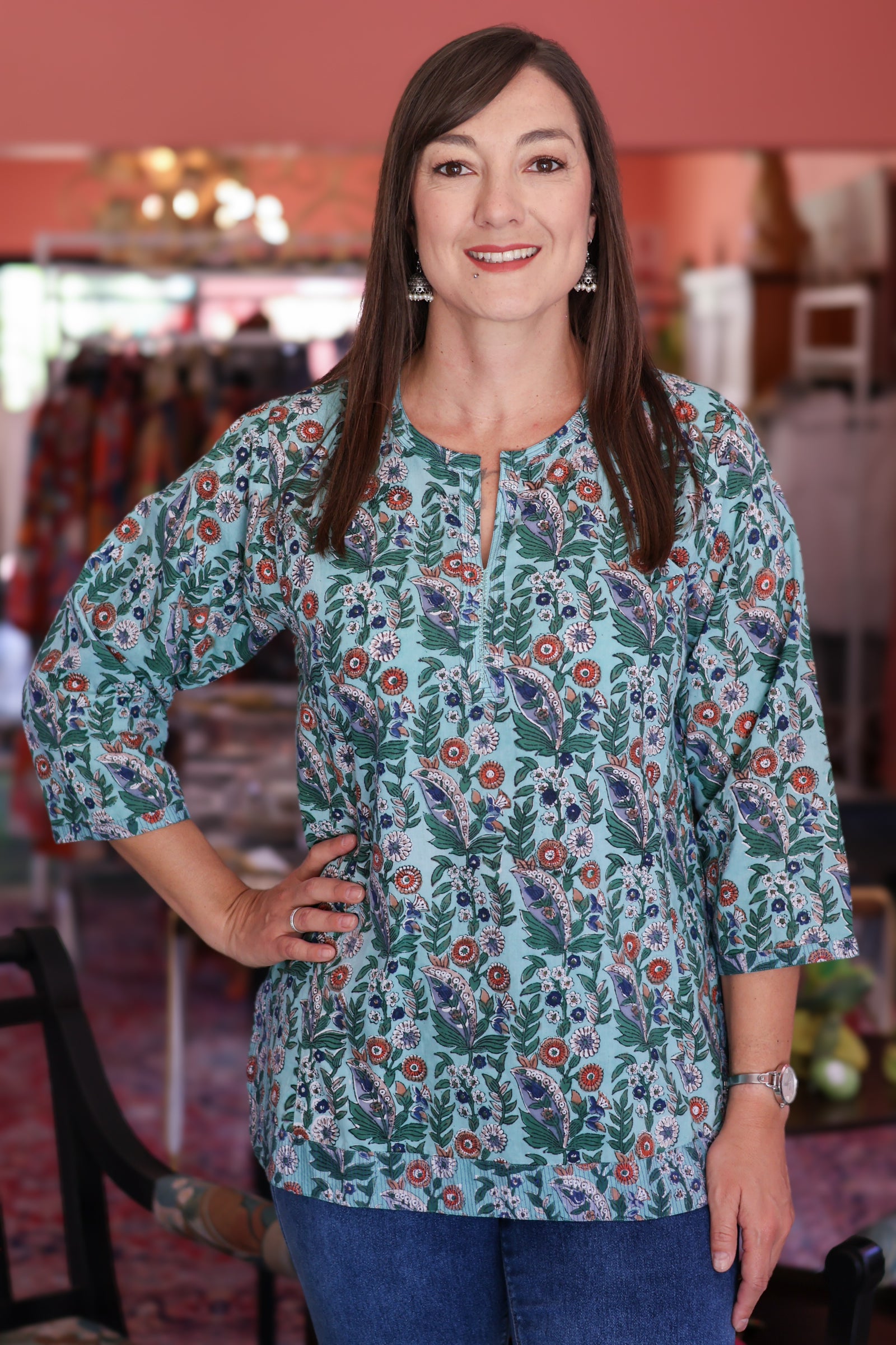 Anokhi | Teal Blouse