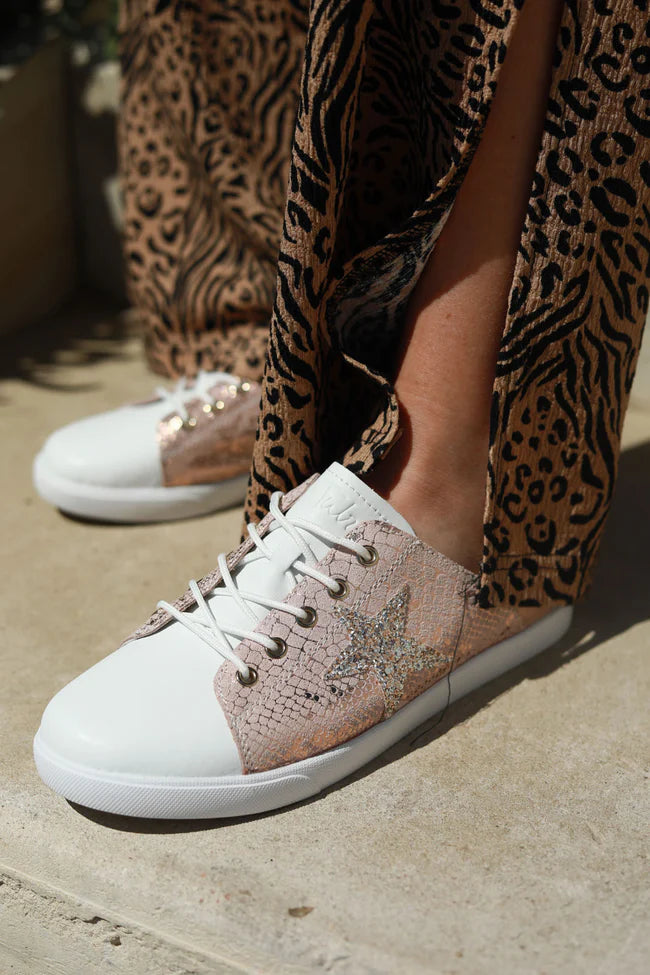 Julz Vicki | White Toe + Rose Gold Snake